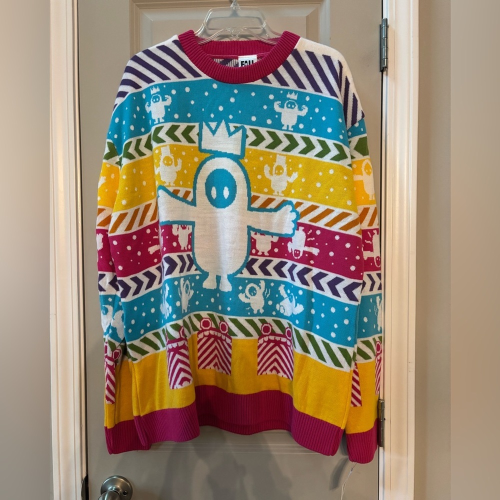 Fall Guys Numbskull Men's Colorful Crewneck Sweater NWOT - Picture 3 of 9